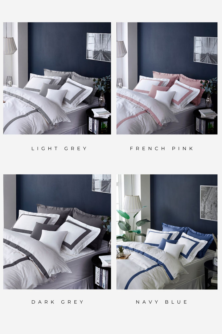 LaCozi Hotel Collection Hot Pink Border Frame Duvet Cover Set