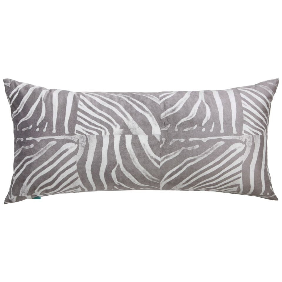 20" X 54" Grey Zebra Microfiber Body Pillow Cover