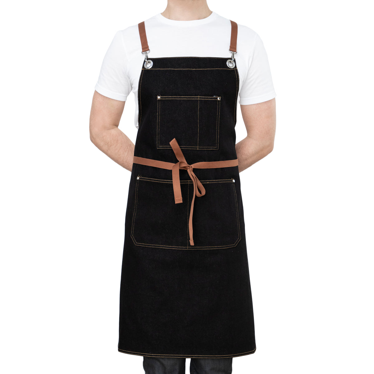 Artisan Craft Real Japanese Denim Cross Back Bib Apron LaCozi