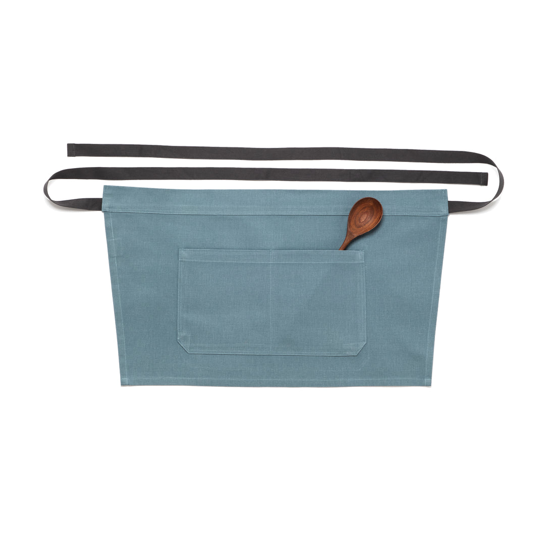 Light Blue Bistro Apron with Pockets