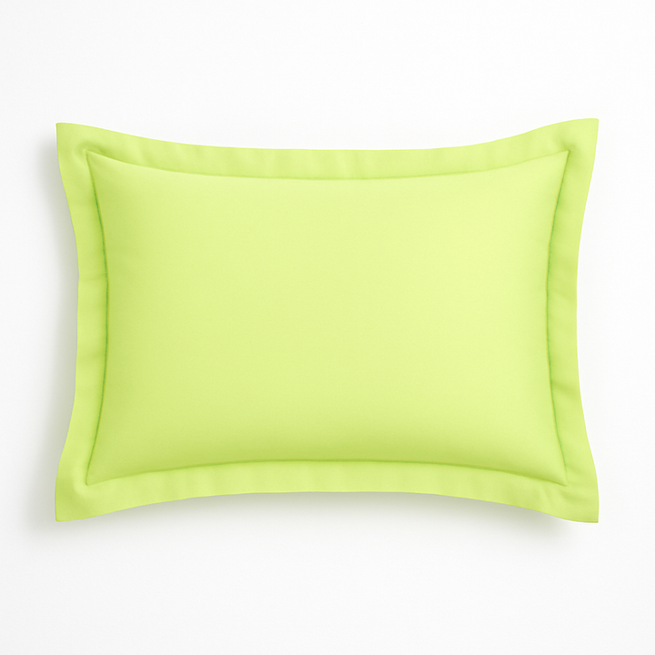 Apple Green Bed Pillowcase - LaCozi Hotel Collection | Premium Cotton Decorative Flange