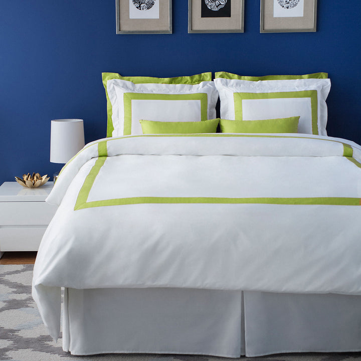 Apple Green Border Frame Bed Pillowcase - LaCozi Hotel Collection | Premium Cotton Decorative Flange