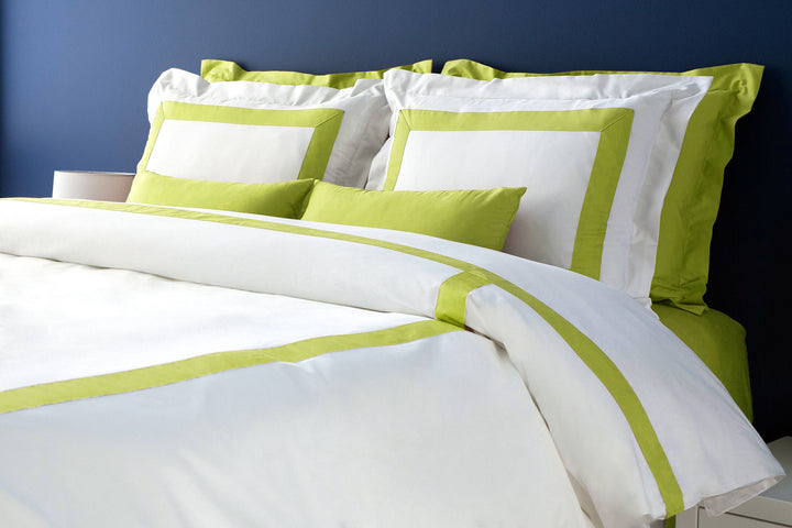 Apple Green Border Frame Bed Pillowcase - LaCozi Hotel Collection | Premium Cotton Decorative Flange