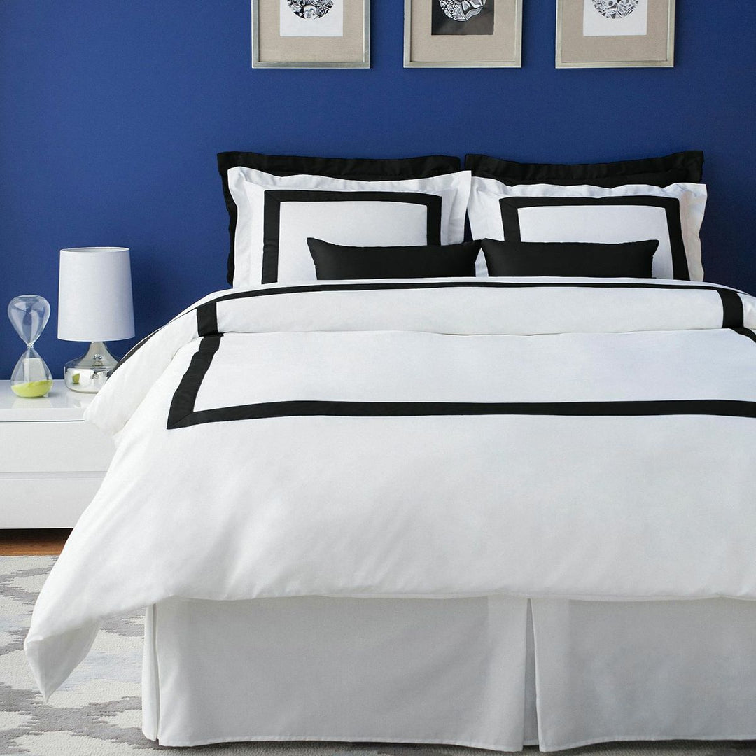 Black Border Frame Bed Pillowcase - Hotel Collection | Premium Cotton Decorative Flange