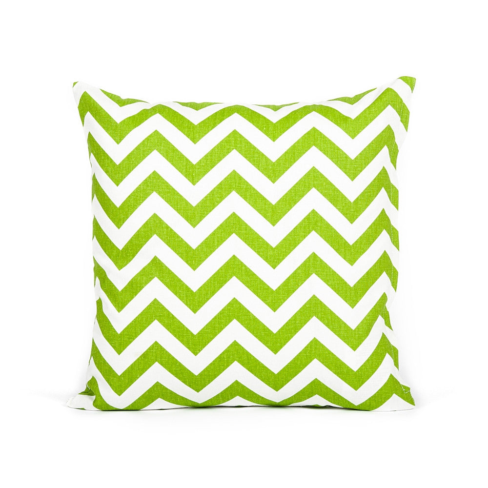 18" X 18" Chartreuse & White Chevron Accent Throw Pillow Cover