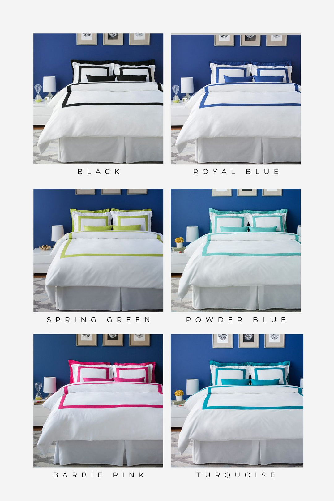 LaCozi Hotel Collection Hot Pink Border Frame Duvet Cover Set