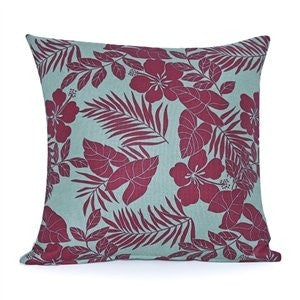 16" X 16" Green & Purple Branches Throw Pillow Cover
