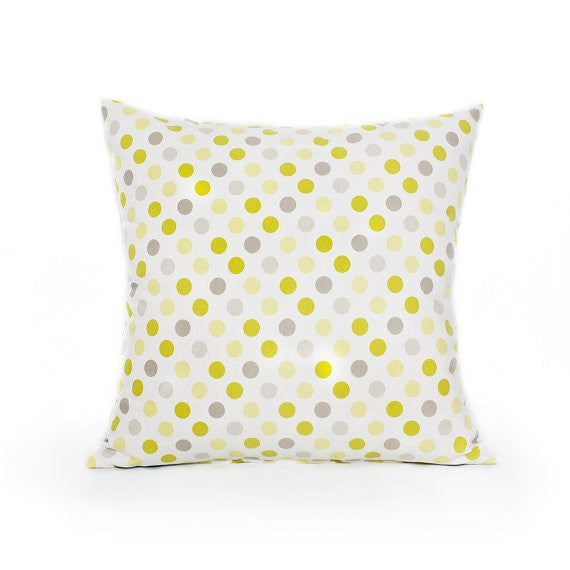 16" x 16" Green & Yellow Dotted Throw Pillow Cover