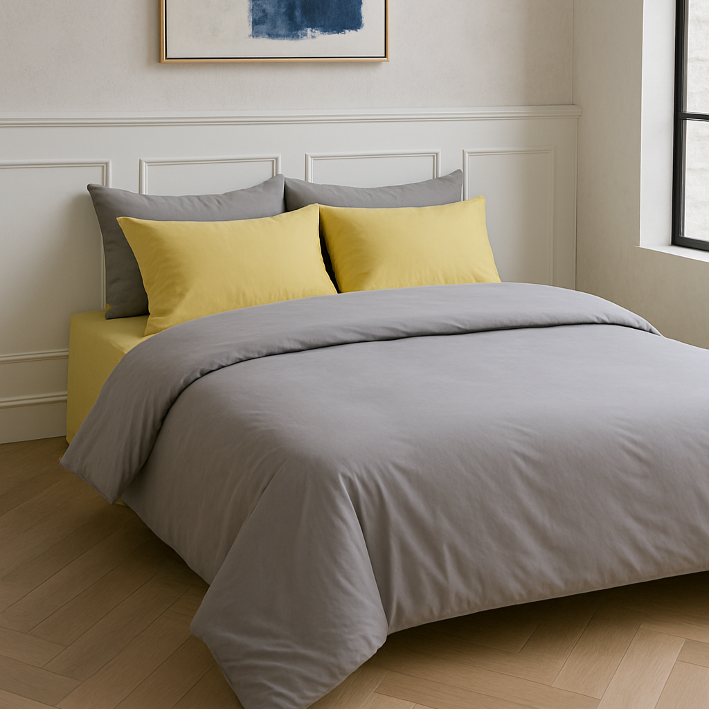 modern solid gray duvet