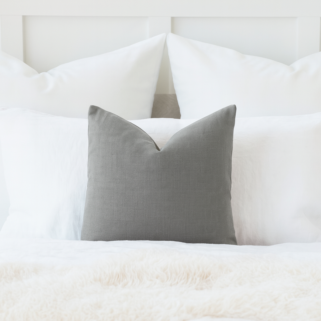Minimalist Solid Charcoal Gray Cotton Throw Pillow Cover – Durable Accent Cushion Case for Sofa & Bed