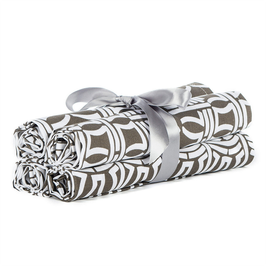 20" X 20" Organic Cocoa & White Table Linen Napkins ( Set of 4 )