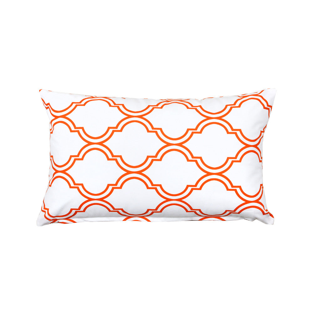 Bono White Orange Throw Pillow Cover