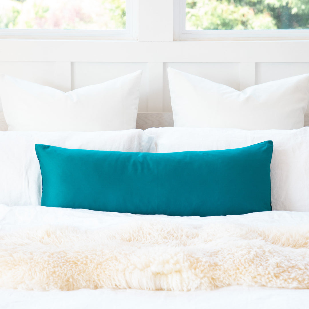 Solid Soft Sateen Teal Turquoise Long Maternity Pregnancy Body Pillow Cover 14"x36"/20"x54"