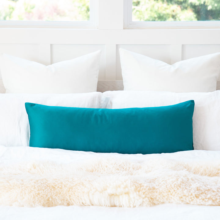 Solid Soft Sateen Teal Turquoise Long Maternity Pregnancy Body Pillow Cover 14"x36"/20"x54"
