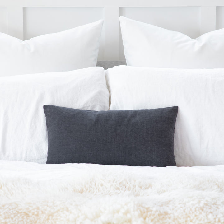 Minimalist Solid Charcoal Gray Cotton Throw Pillow Cover – Durable Accent Cushion Case for Sofa & Bed