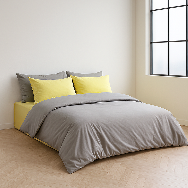 Solid Gray Flange Pillowcase - Hotel Collection | Premium Cotton Decorative Border (Copy)
