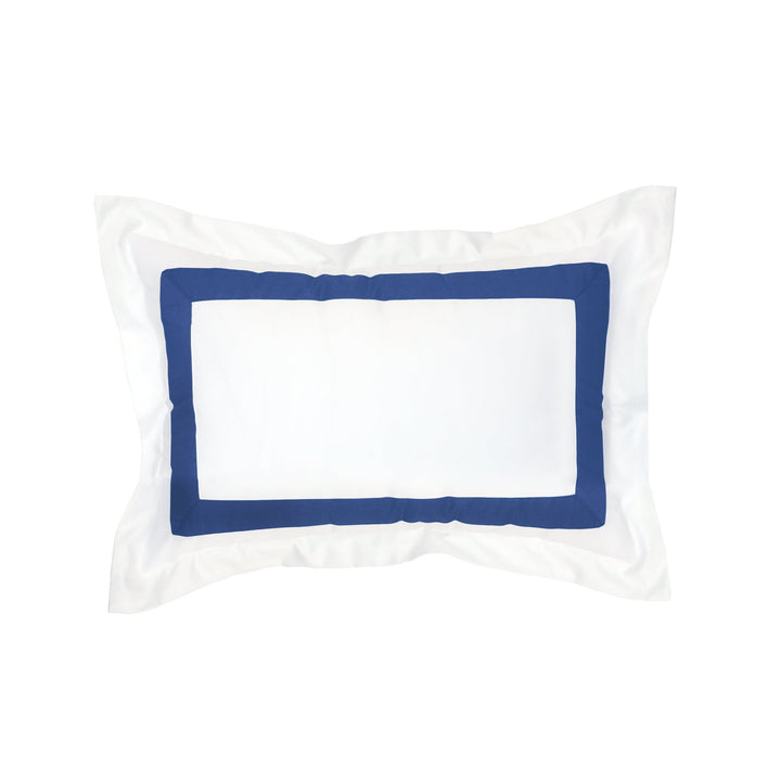 Blue Border Frame Bed Pillowcase - LaCozi Hotel Collection | Premium Cotton Decorative Flange