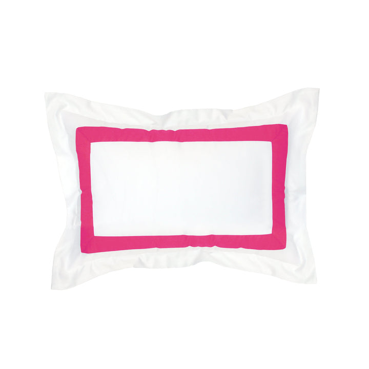 Hot Pink Border Frame Bed Pillowcase - Hotel Collection | Premium Cotton Decorative Flange
