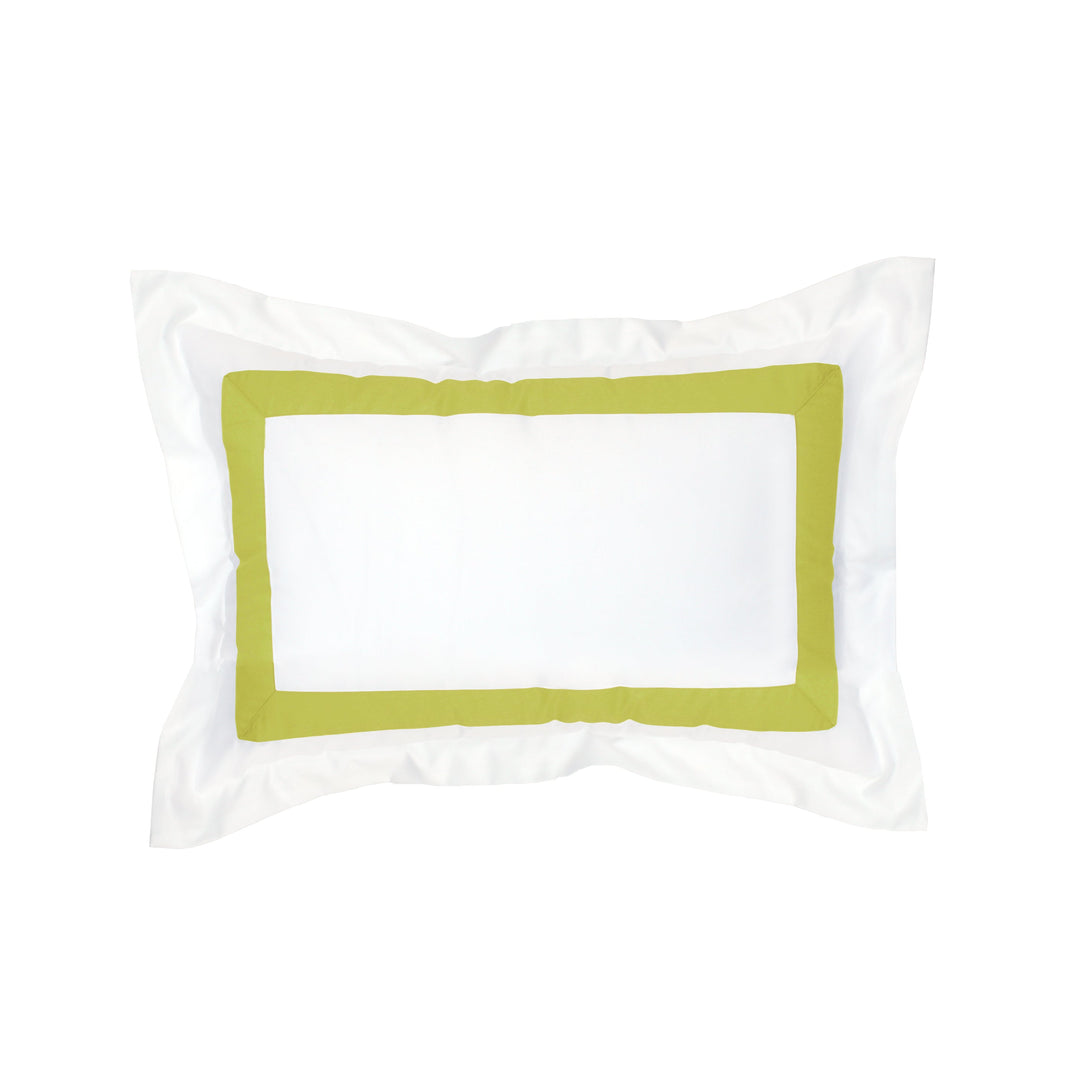 Apple Green Border Frame Bed Pillowcase - LaCozi Hotel Collection | Premium Cotton Decorative Flange
