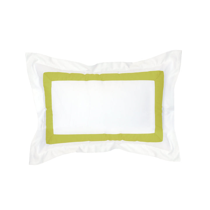 Apple Green Border Frame Bed Pillowcase - LaCozi Hotel Collection | Premium Cotton Decorative Flange