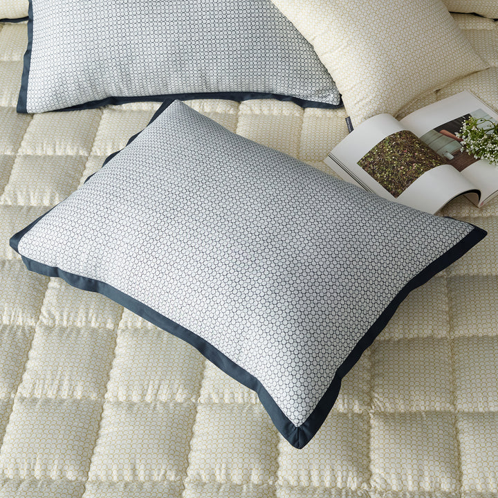 Yellow Blue Print Soft Cotton Modal Blend Duvet Cover Set