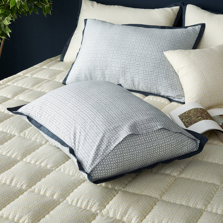 Cotton Modal Yellow & Dark Blue Dotted Duvet Cover Set Teens Room Dorm