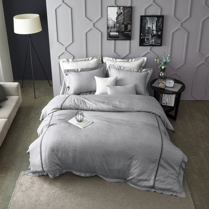 Modern Cotton Modal Blend Gray Duvet Cover Set
