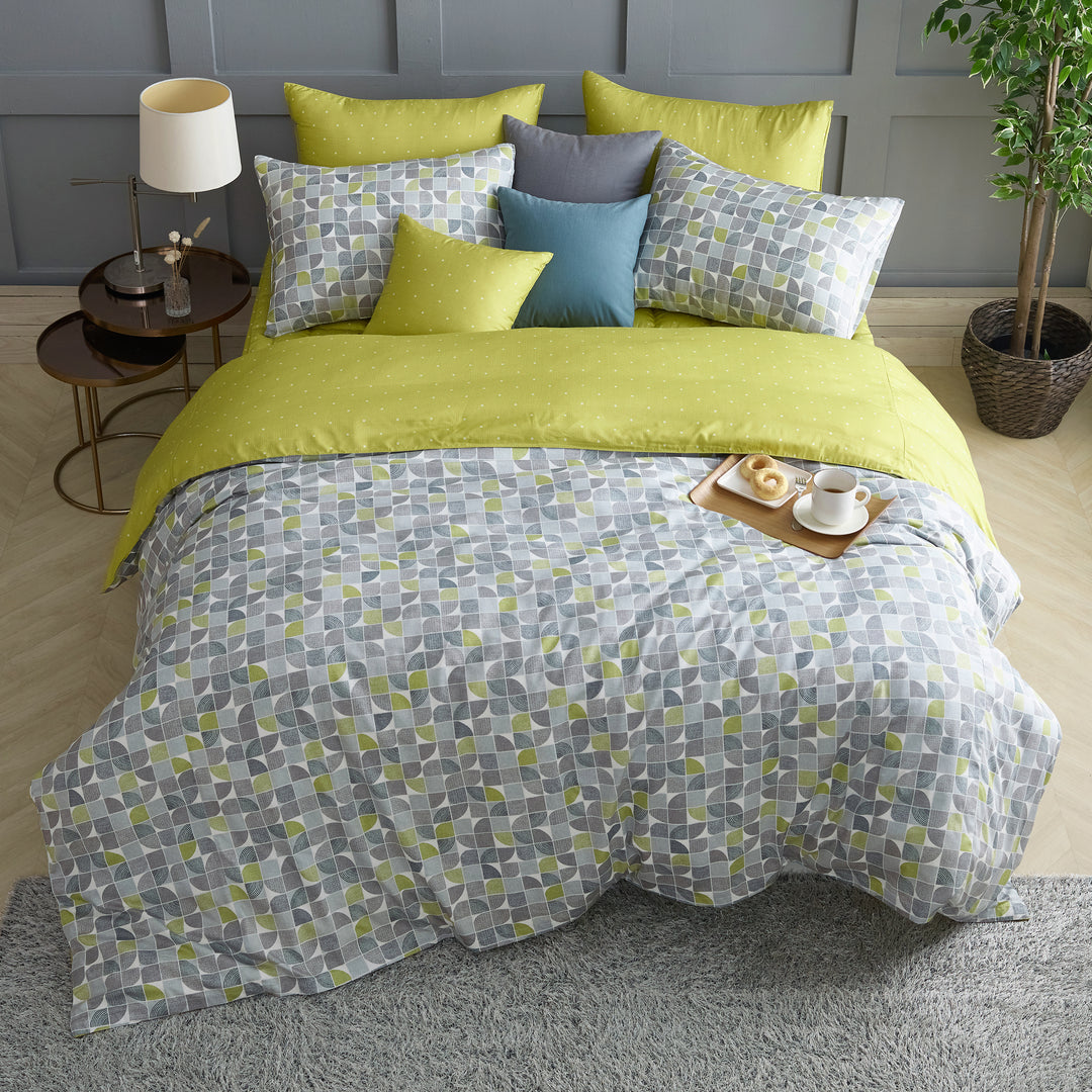 Olive Yellow Soft Lanzing Modal & Cotton Blend Kids Room Duvet Cover Set