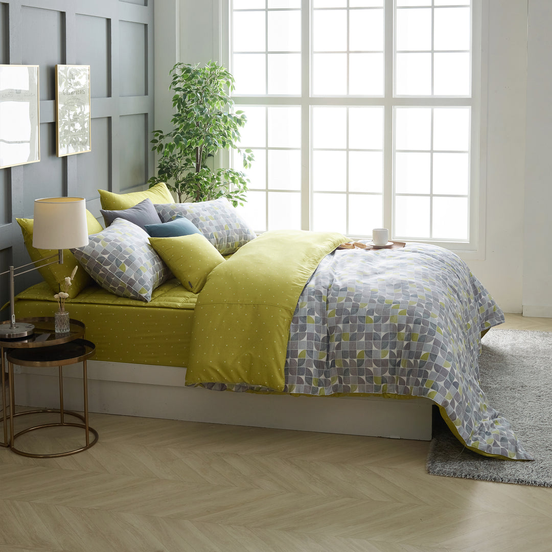 Yellow Gray Pattern Modal & Cotton Soft Bedding Kids Room