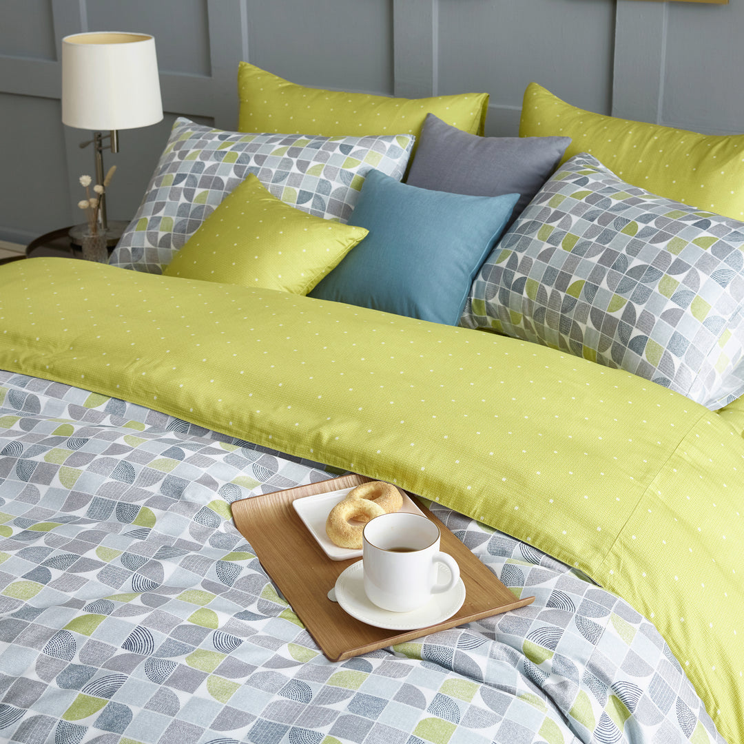 Dark Mustard Yellow Modal Cotton Blend Contemporary Pattern Duvet Cover Set