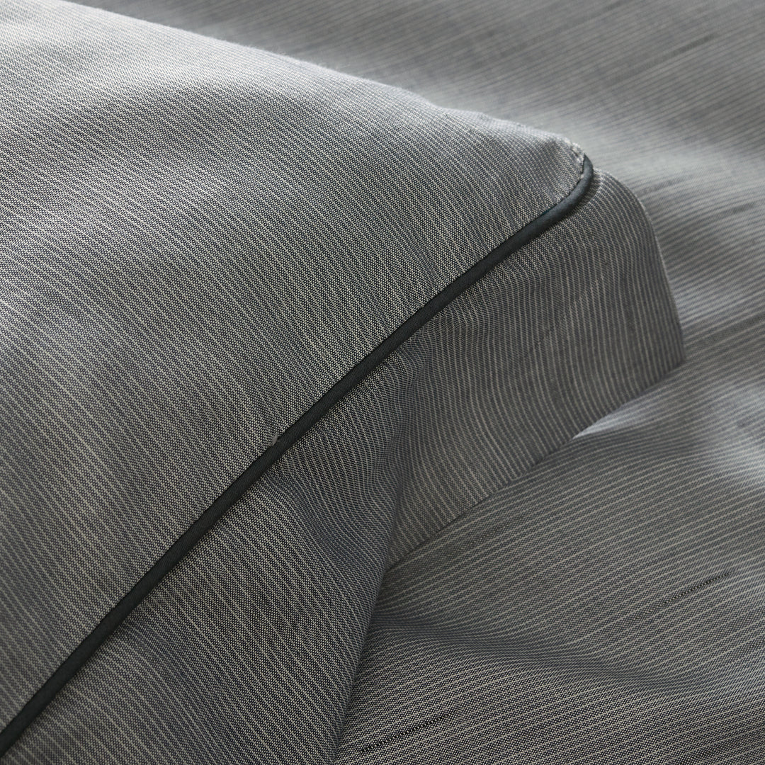 Modern Cotton Modal Gray Trim Flange Duvet Cover Set