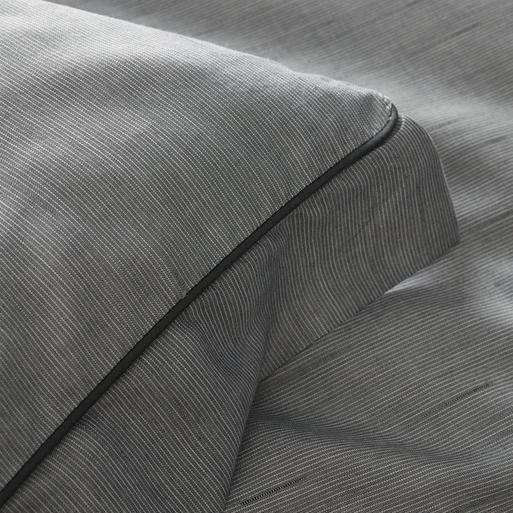 Modern Cotton Modal Gray Trim Flange Duvet Cover Set