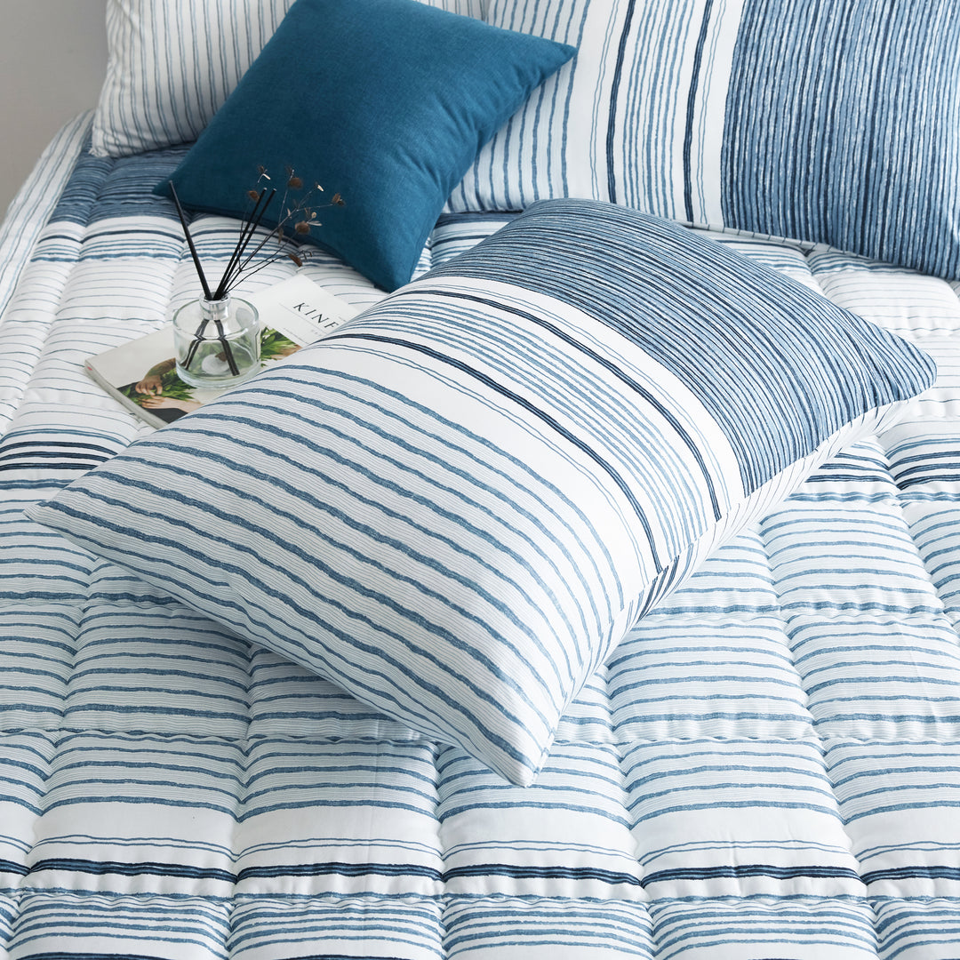 Blue Striped Cotton Modal Teens Room Duvet Cover Set