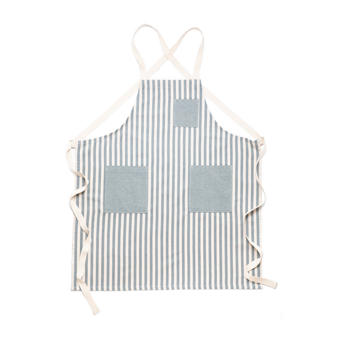 Stripe Airy Cotton Apron (Regular Size / Cross Back)
