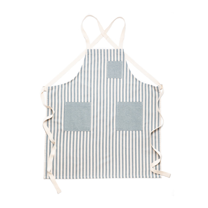 Stripe Airy Cotton Apron (Regular Size / Cross Back)