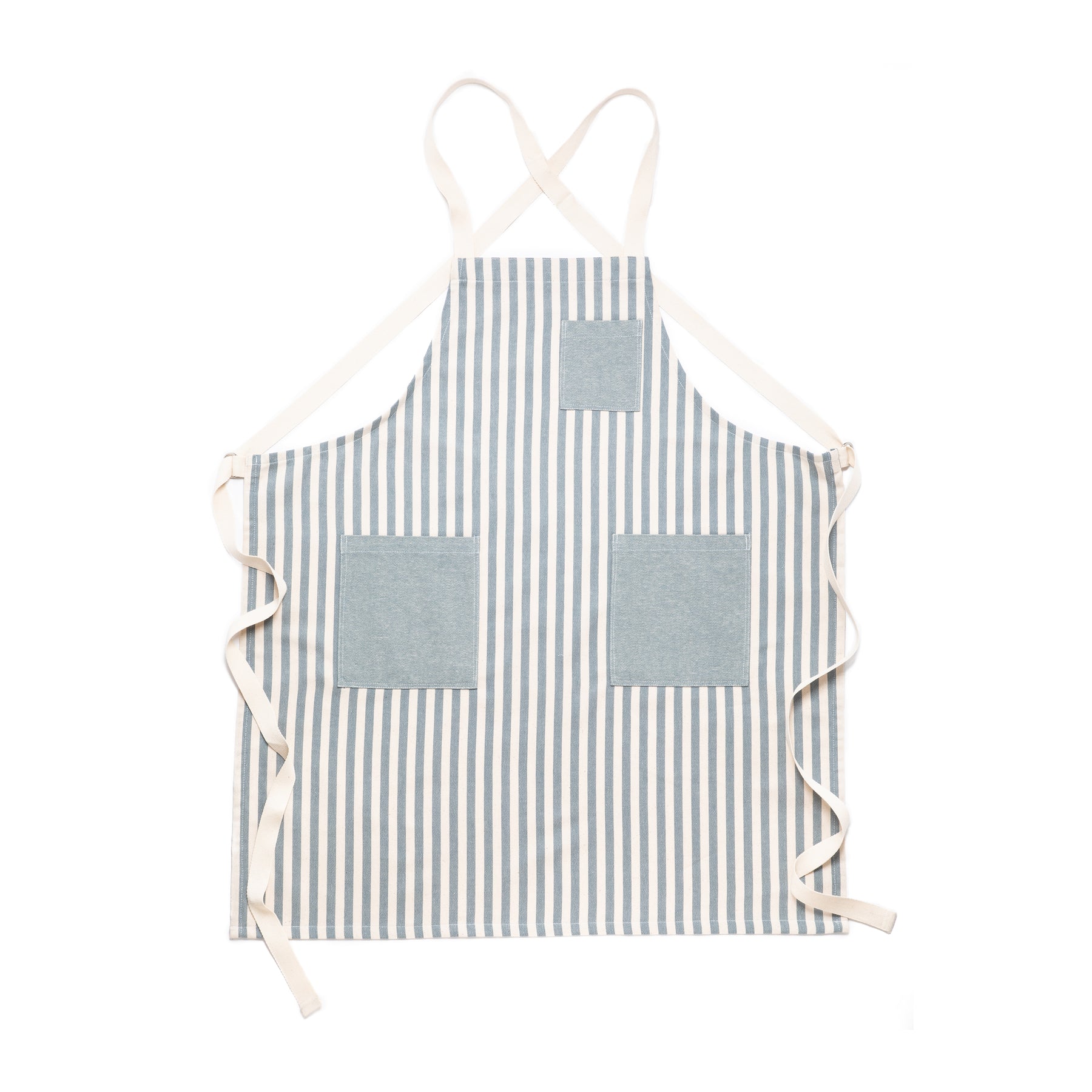 Lightweight Cotton Striped Chef's Kitchen Apron with Chest Pocket | LaCozi