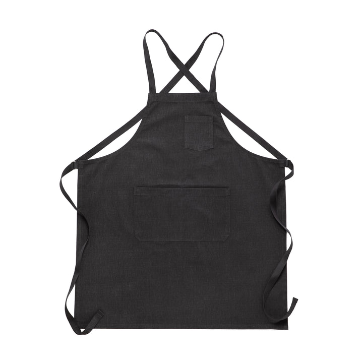 Charcoal Dark Gray Chef's Apron with Pockets Flat