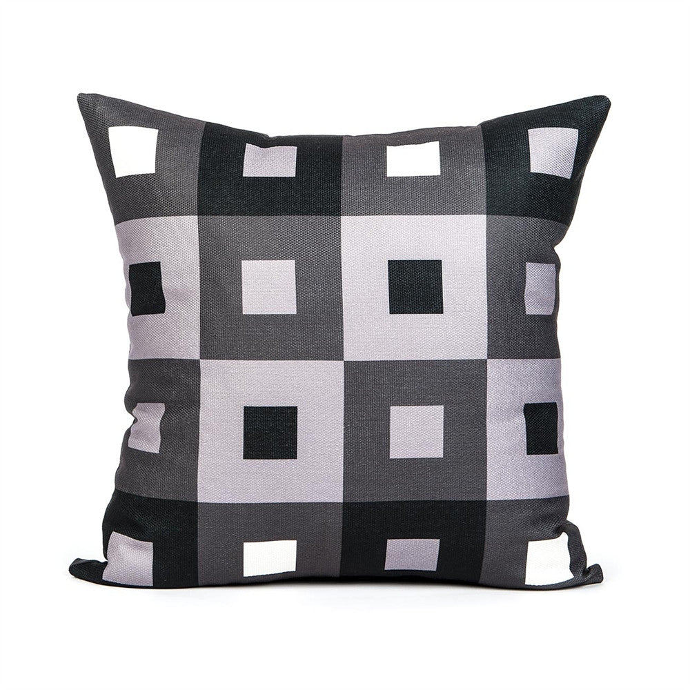 Checkered Grey Throw Pillow