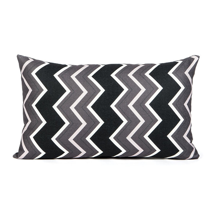 Chevron Grey Oblong Throw Pillow
