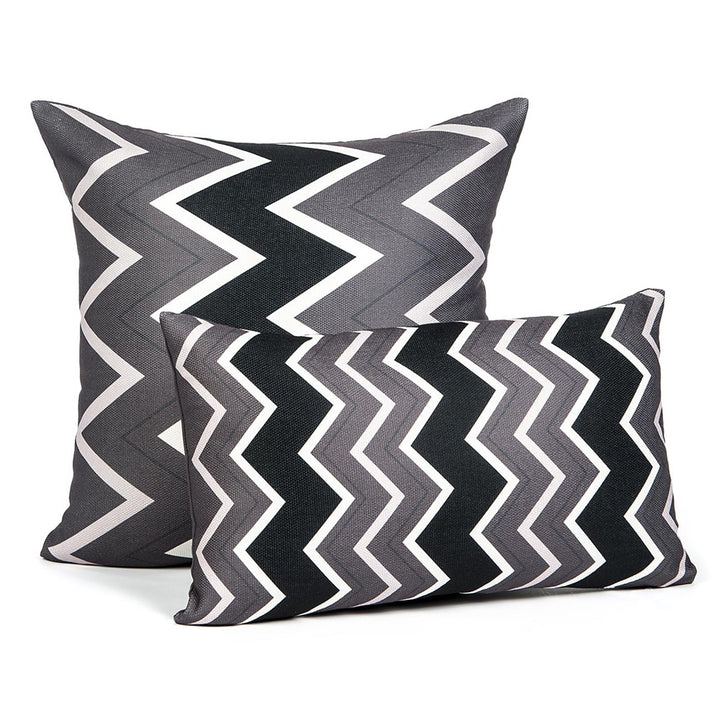 Chevron Grey Oblong Throw Pillow
