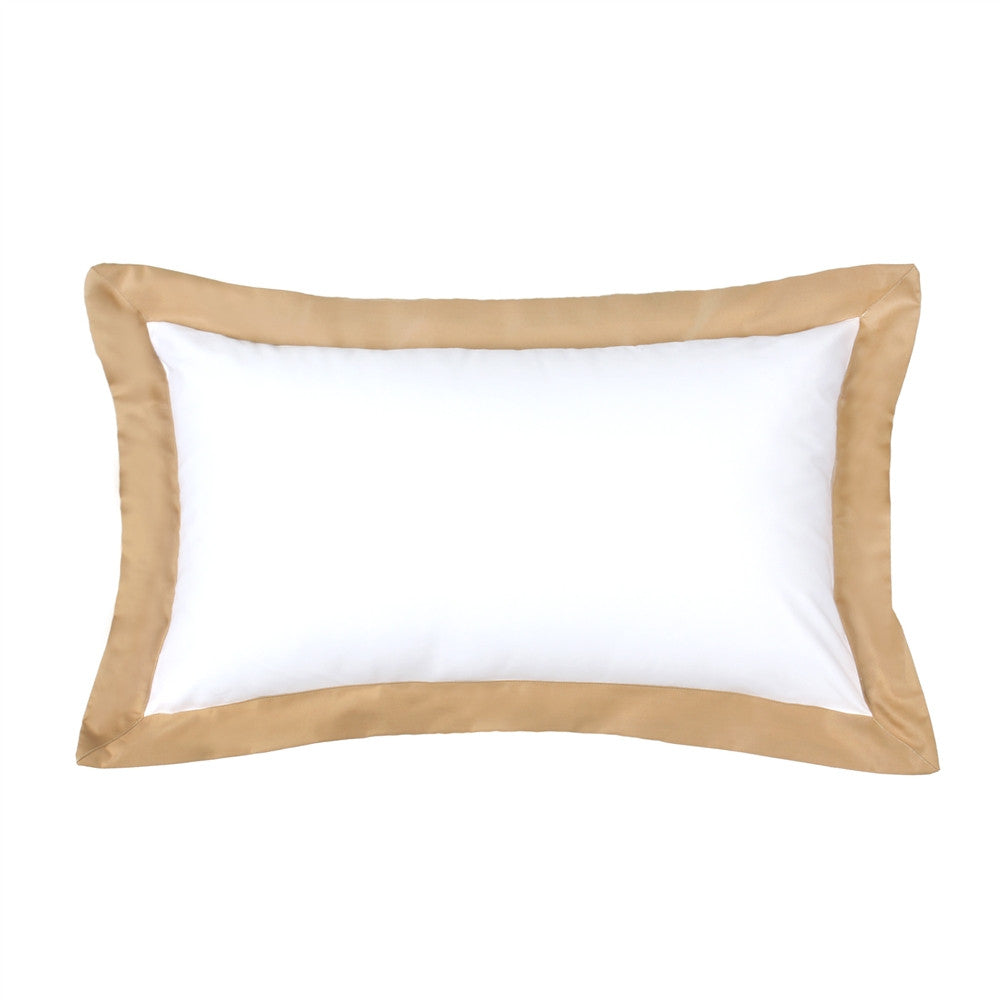 12" X 20" Beige Flange Rectangular Oblong Pillow