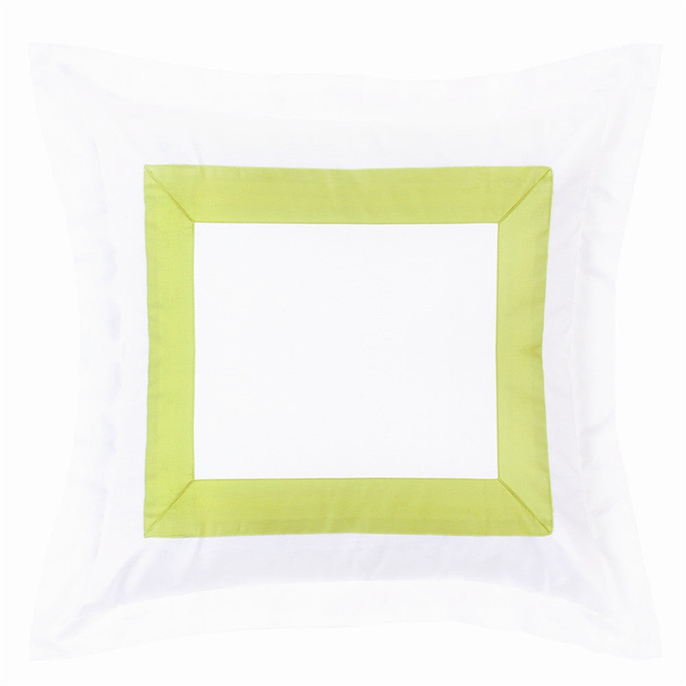 "Border" Spring Green Flange Sham Pillow