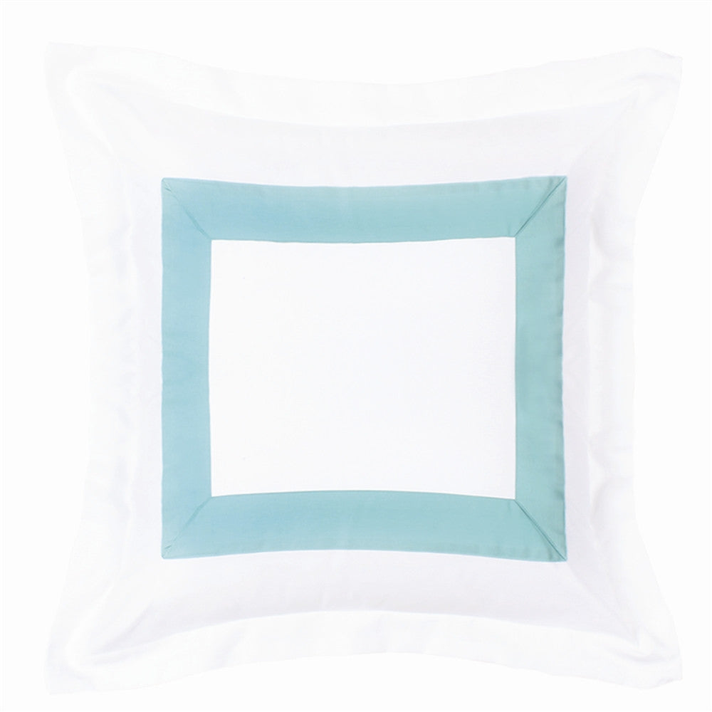 "Border" Powder Blue Flange Sham Pillow
