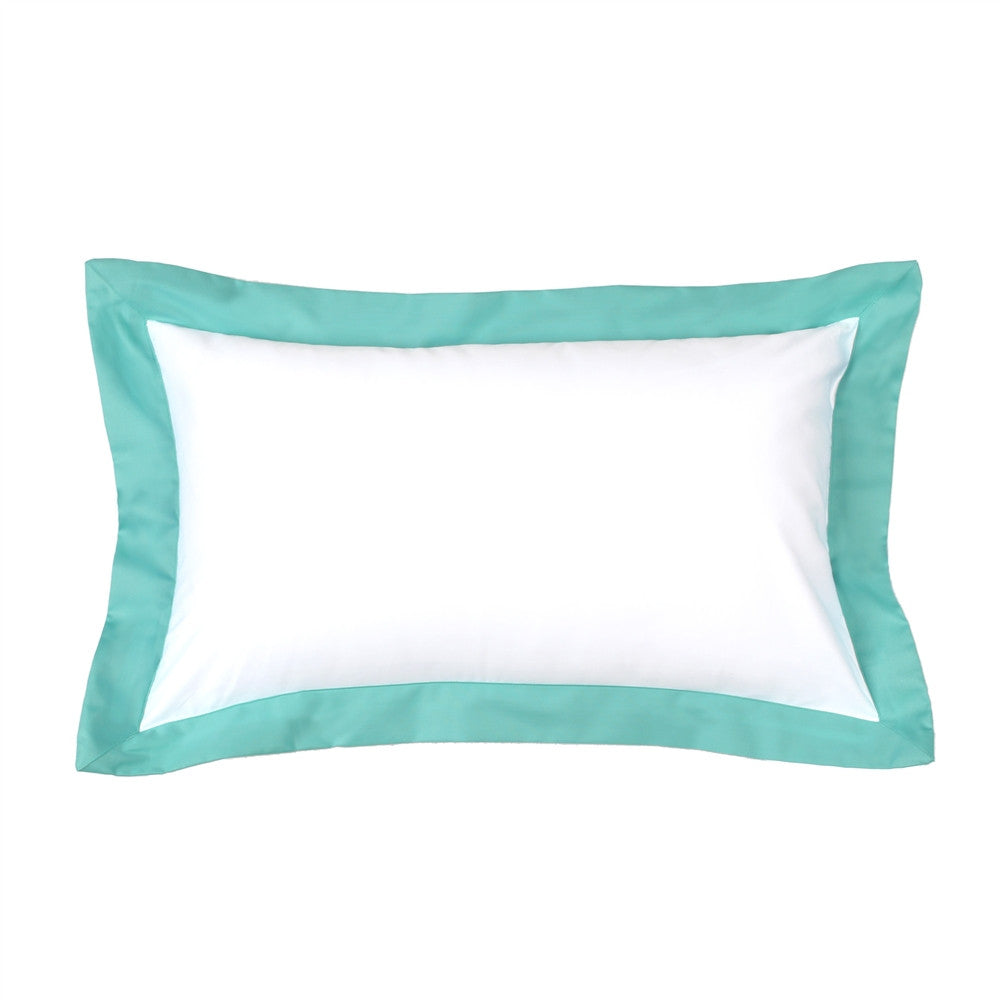 12" X 20" Powder Blue Flange Rectangular Oblong Pillow