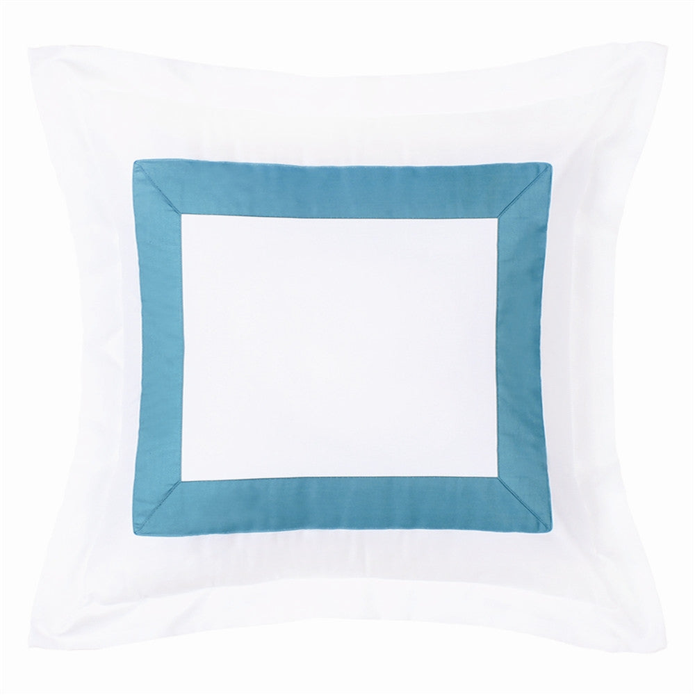 "Border" Turquoise Flange Sham Pillow