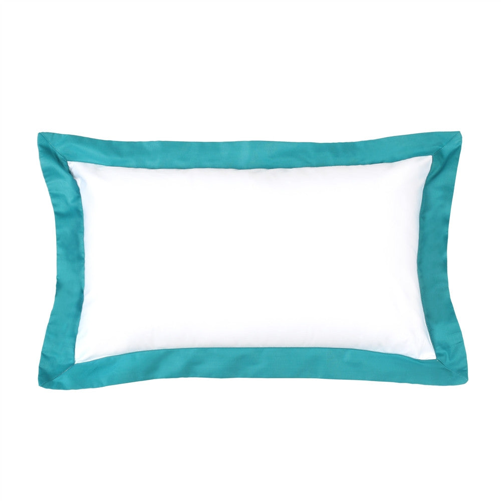 12" X 20" Turquoise Flange Rectangular Oblong Pillow