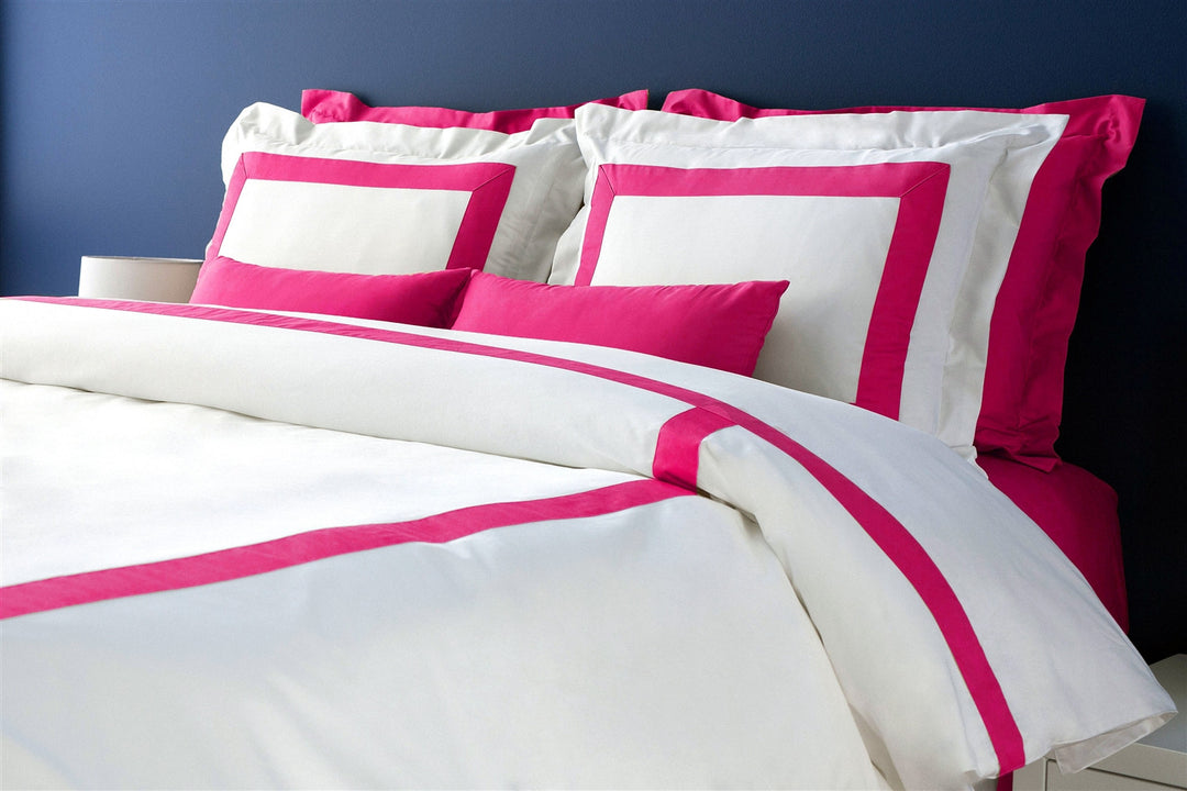 LaCozi Hotel Collection Hot Pink Border Trim Duvet Teens Girls Room