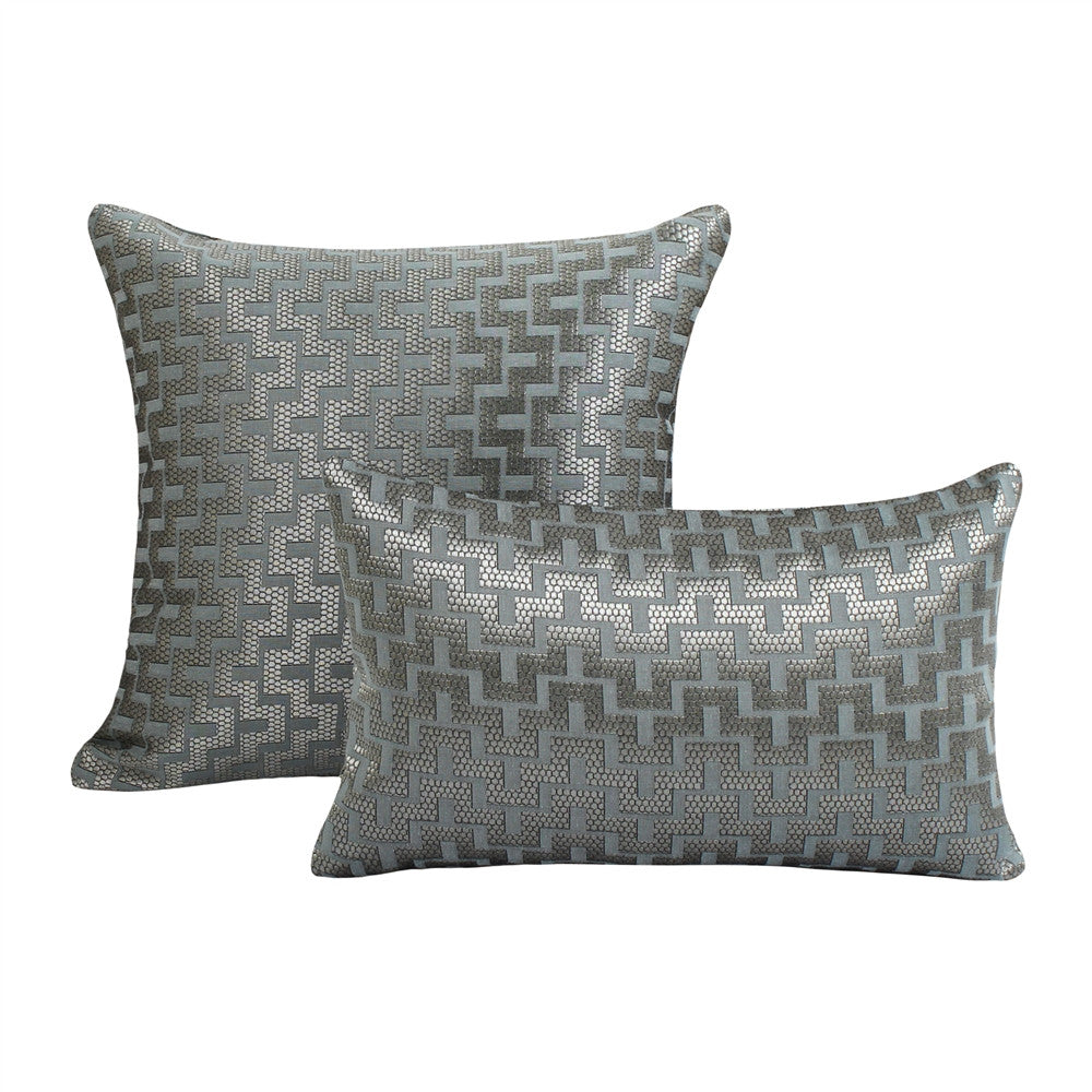 Mazy Bluish Gray Throw Pillow