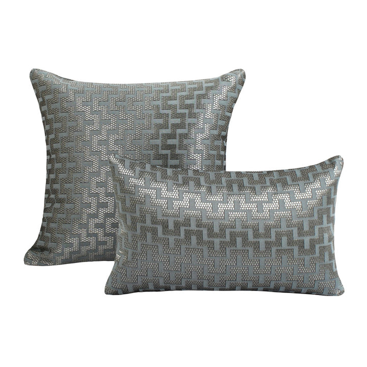 Mazy Bluish Gray Throw Pillow