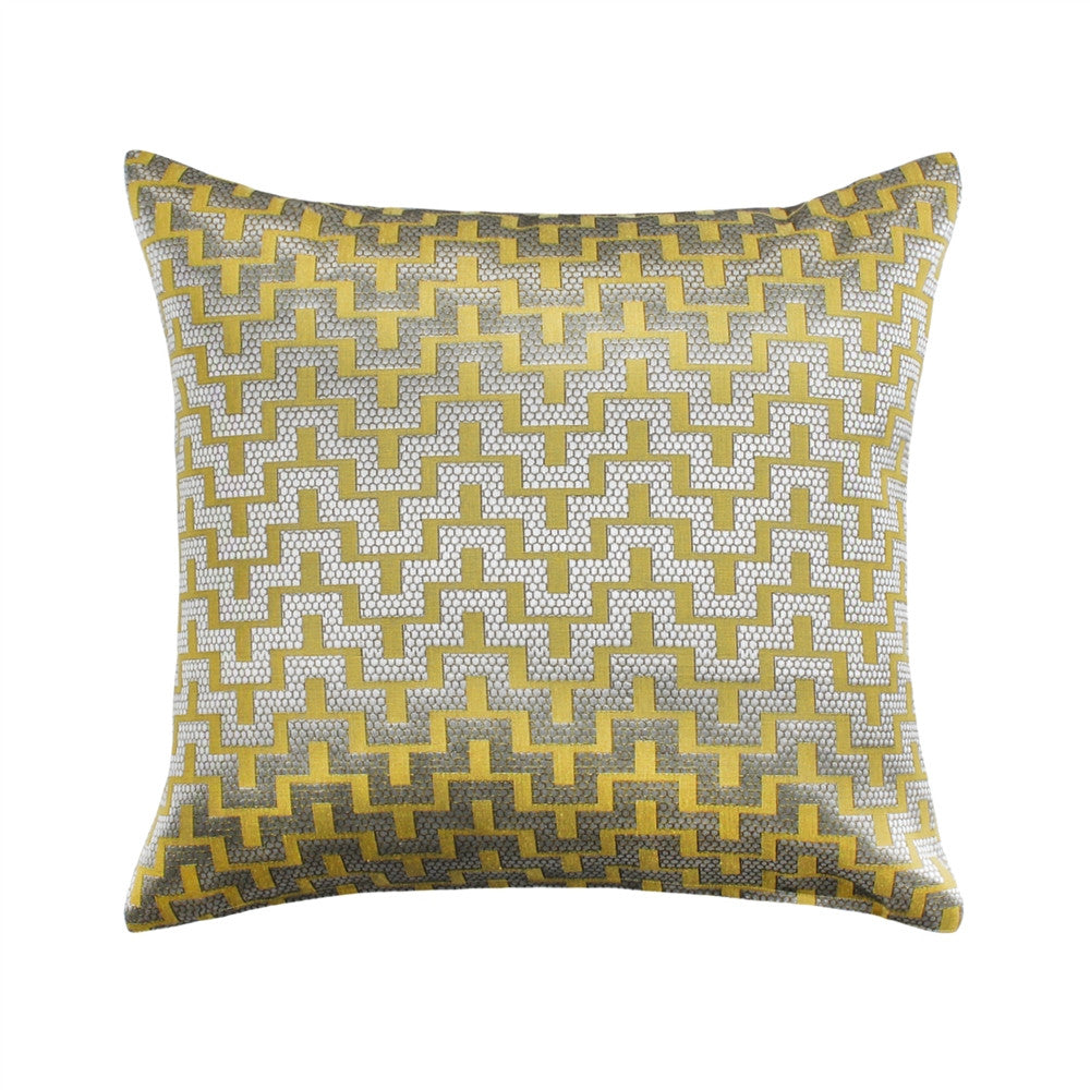 Mazy Silver Green Throw Pillow